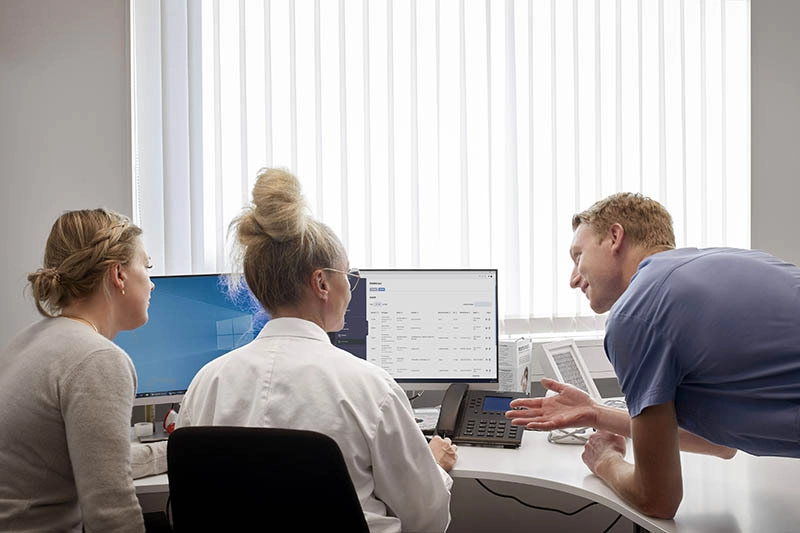 Curoflow practice management system is used at a clinic for patient case administration